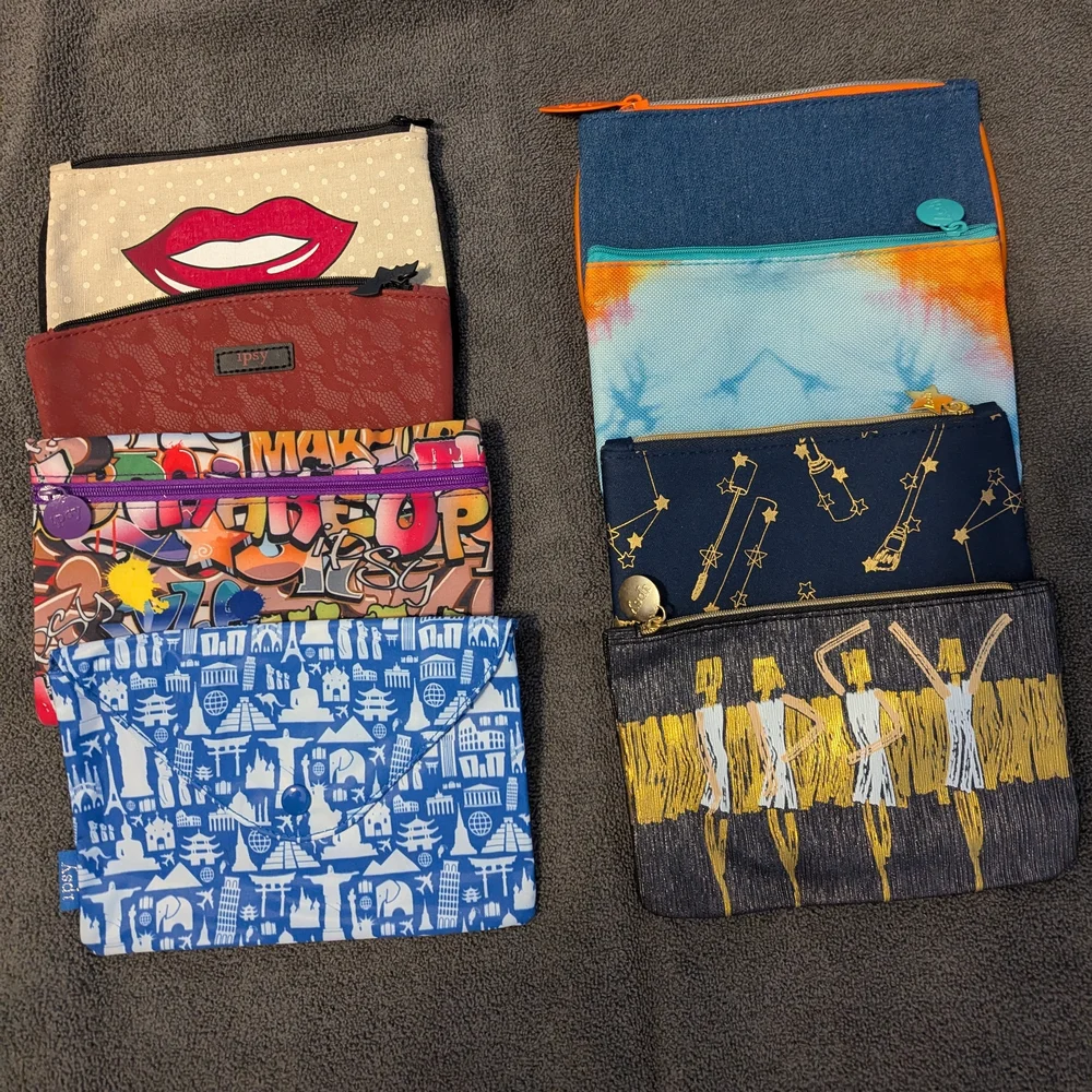 Colorful Zippered Pouches Set